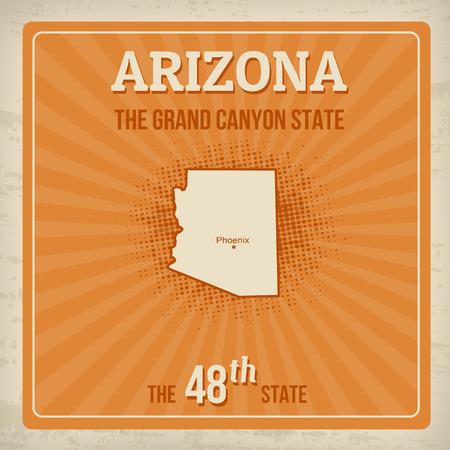 Arizona travel vintage grunge poster, vector illustrationのイラスト素材