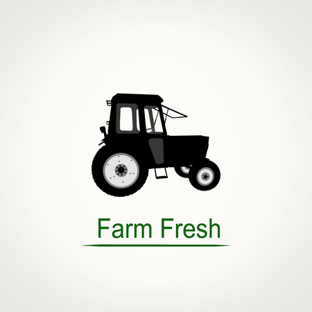 Tractor icon and space for your text, vector illustrationのイラスト素材