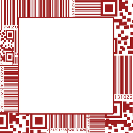 Frame in barcode style on white, vector illustrationのイラスト素材