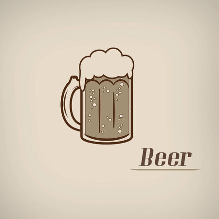 Beer in vintage style poster with beer glass symbolのイラスト素材