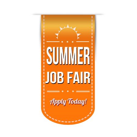 Summer job fair banner design over a white backgroundのイラスト素材