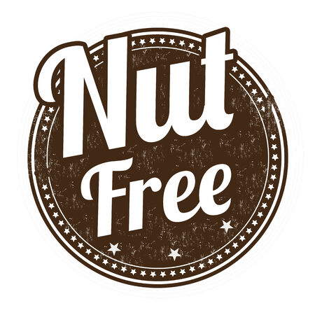 Nut free grunge rubber stamp on white background, illustrationのイラスト素材