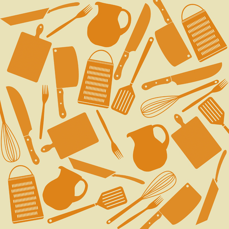 Seamless pattern of kitchen tools, vector illustrationのイラスト素材