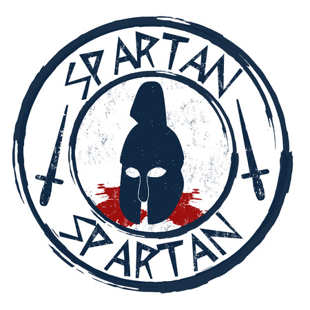 Spartan grunge rubber stamp on white background, vector illustrationのイラスト素材
