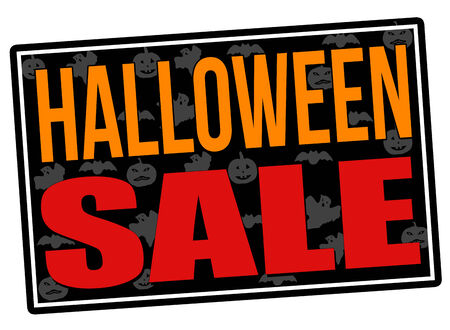 Halloween sale design template on white background, vector illustrationのイラスト素材