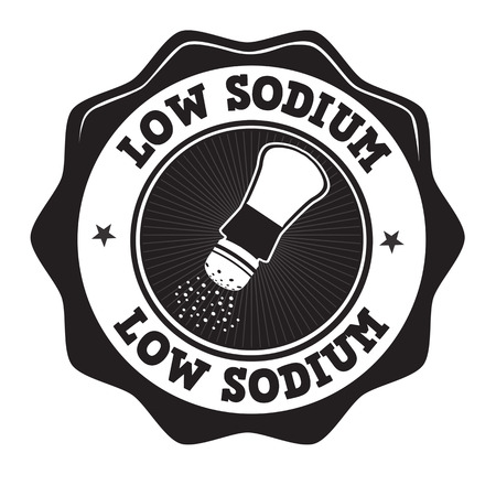 Low sodium label or stamp on white background, vector illustrationのイラスト素材