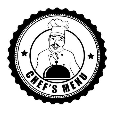 Chef's menu grunge rubber stamp on white background, vector illustrationのイラスト素材