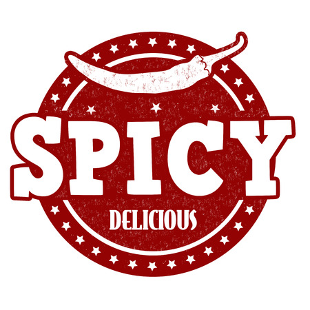 Spicy grunge rubber stamp on white background, vector illustrationのイラスト素材