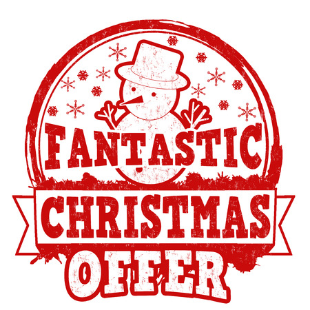 Fantastic Christmas offer grunge rubber stamp on white background, vector illustrationのイラスト素材
