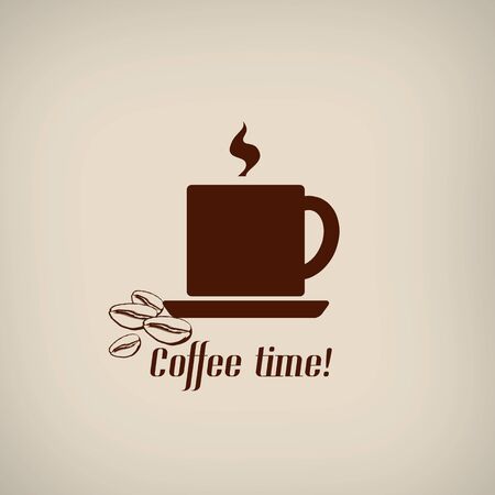Cup of coffee icon in vintage style poster, vector illustrationのイラスト素材
