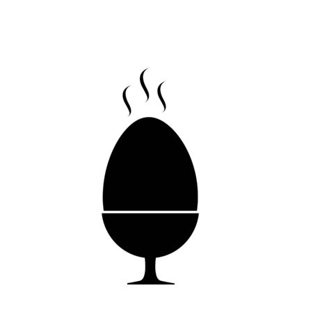 Boiled egg in a dish on white background, vector illustrationのイラスト素材