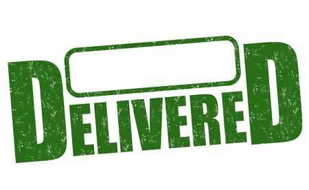 Delivered grunge rubber stamp on white, vector illustrationのイラスト素材