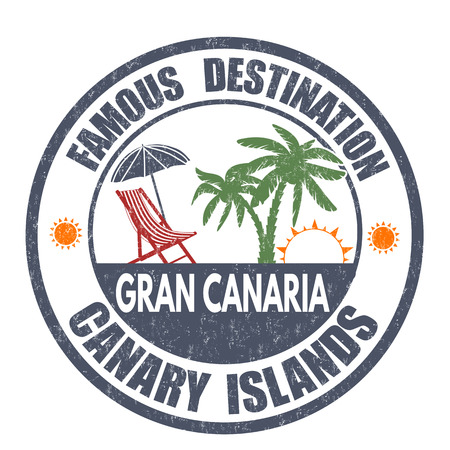 Famous destinations, Gran Canaria grunge rubber stamp on white, vector illustrationのイラスト素材