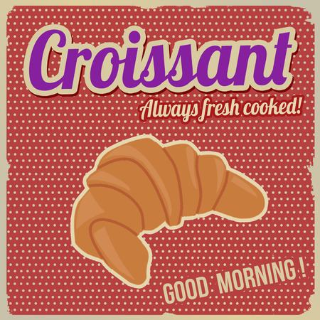 Croissant poster in vintage styleのイラスト素材
