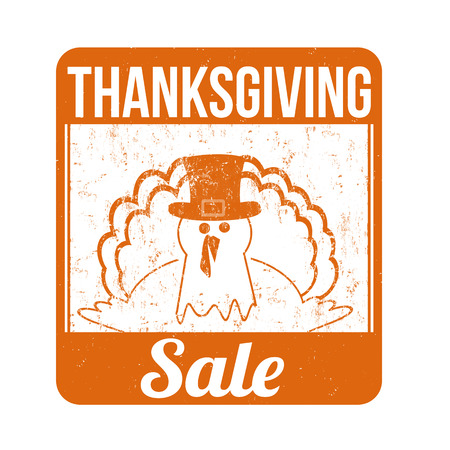 Thanksgiving Sale grunge rubber stamp on white background, vector illustrationのイラスト素材