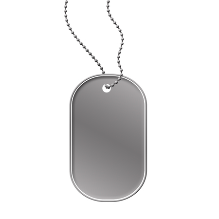Military dog tag on white background, vector illustrationのイラスト素材