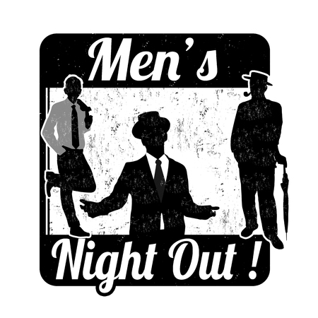 Men's night grunge rubber stamp on white background, vector illustrationのイラスト素材