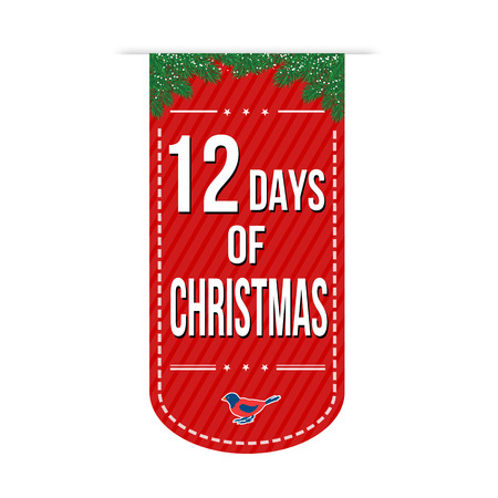 12 Days of Christmas banner design over a white background, vector illustrationのイラスト素材