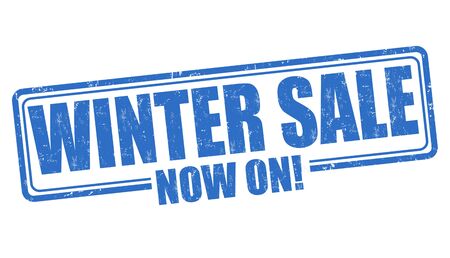 Winter sale now on grunge rubber stamp on white background, vector illustrationのイラスト素材