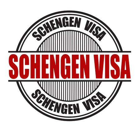 Schengen visa grunge rubber stamp on white background, vector illustrationのイラスト素材