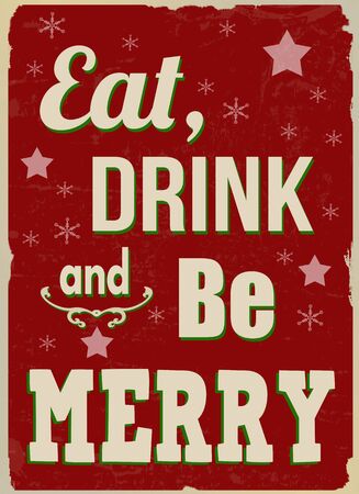 Eat drink and be merry on red のイラスト素材