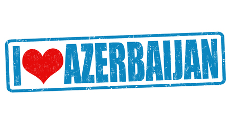 I love Azerbaijan grunge rubber stamp on white background, vector illustrationのイラスト素材