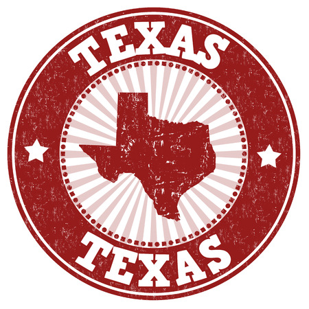 Grunge rubber stamp with the name and map of Texas, vector illustrationのイラスト素材