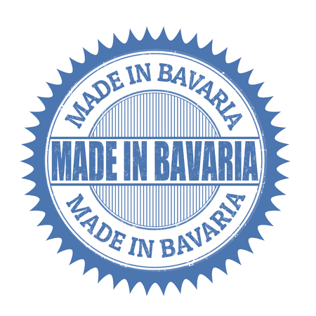 Made in Bavaria blue vintage grunge stamp on white background. Bavaria stamp. Bavaria sealのイラスト素材