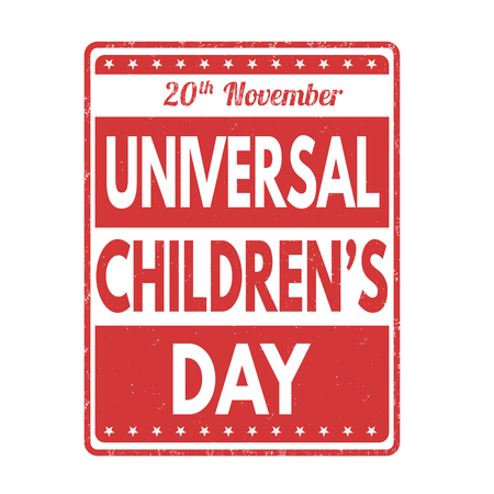 Universal Children's Day grunge rubber stamp on white background, vector illustrationのイラスト素材