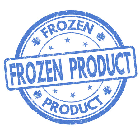 Frozen product grunge rubber stamp on white backgroundのイラスト素材