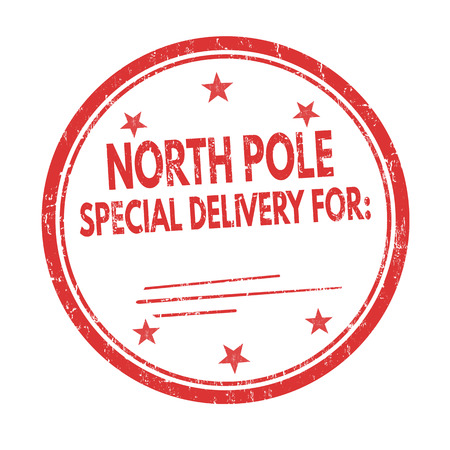 North Pole special delivery grunge rubber stamp on white background, vector illustrationのイラスト素材