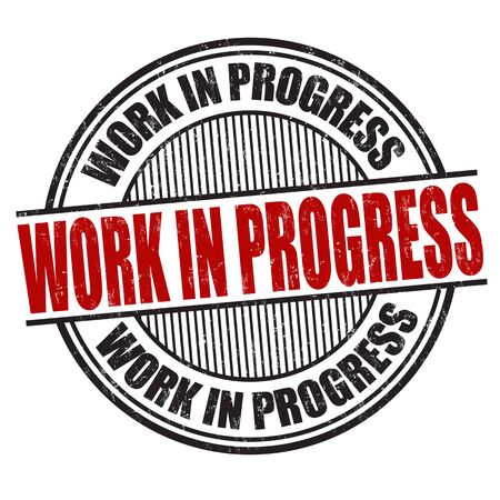Work in progress grunge rubber stamp on white background, vector illustrationのイラスト素材