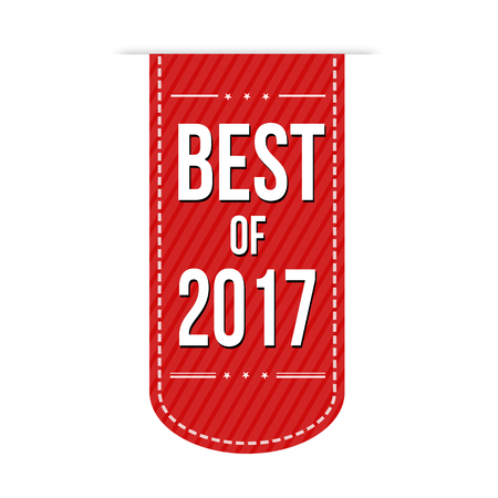 Best of 2017 banner design over a white background, vector illustrationのイラスト素材