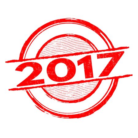 2017 grunge rubber stamp on white background, vector illustrationのイラスト素材
