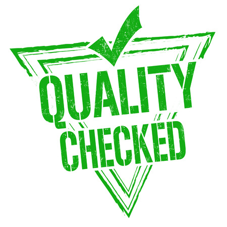 Quality checked grunge rubber stamp or sign on white background, vector illustrationのイラスト素材