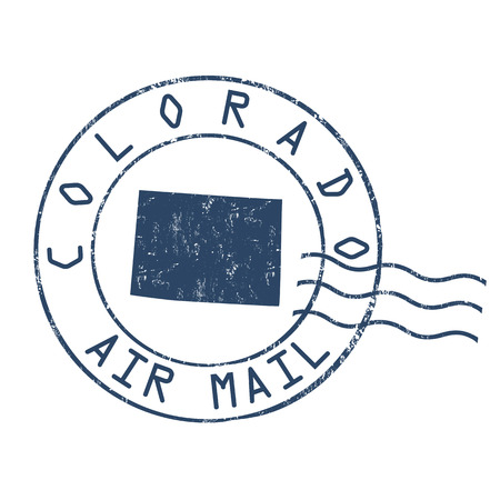 Colorado post office, air mail, grunge rubber stamp on white backgroundのイラスト素材