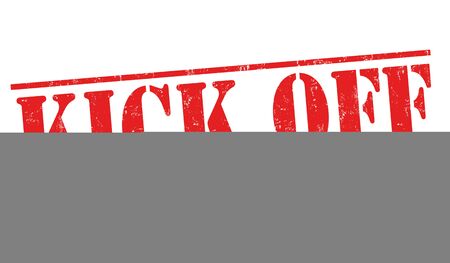 Kick off grunge rubber stamp on white background, vector illustrationのイラスト素材