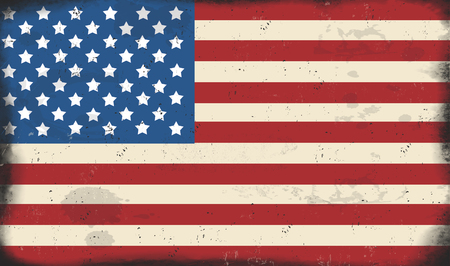American Flag vintage rusty metal sign, vector illustrationのイラスト素材
