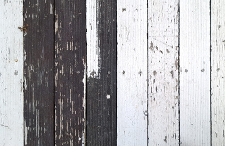 Old vintage white  and black painted wood backgroundの写真素材