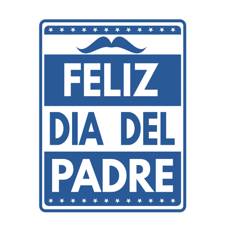 Happy father's day sign or stamp, in spanish or catalan language, vector illustrationのイラスト素材