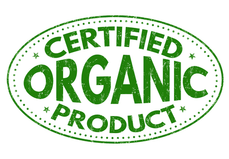 Certified organic product grunge rubber stamp on white background, vector illustrationのイラスト素材