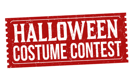 Halloween costume contest grunge rubber stamp on white background, vector illustrationのイラスト素材