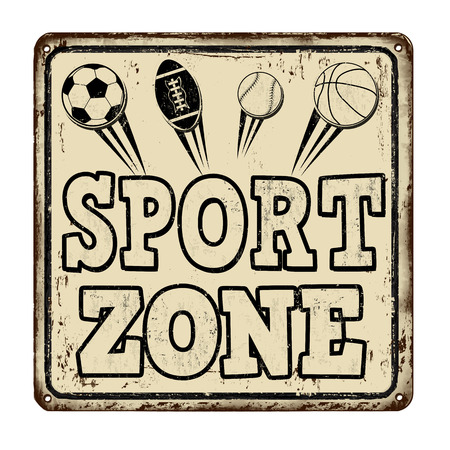 Sport zone vintage rusty metal signのイラスト素材