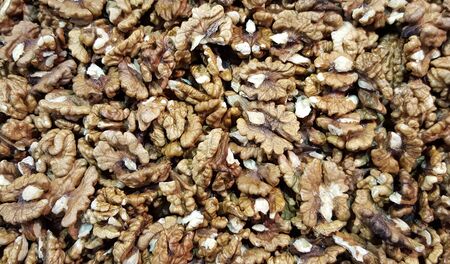 Shelled walnuts as background