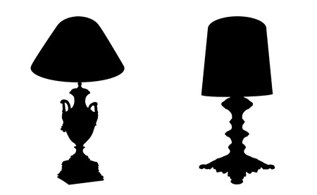 Table lamps on white background, vector illustration.のイラスト素材