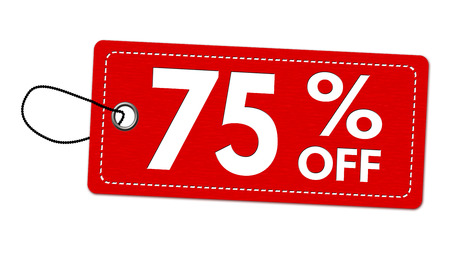 Special offer 75% off label or price tag on white backgroundのイラスト素材