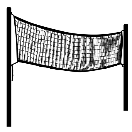 Beach volleyball net on white background, vector illustrationのイラスト素材