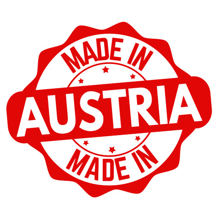 Made in Austria sign or stamp on white background, vector illustrationのイラスト素材