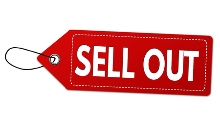 Sell out label or price tag on white background, vector illustrationのイラスト素材