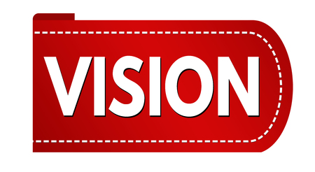Vision banner design on white background, vector illustrationのイラスト素材